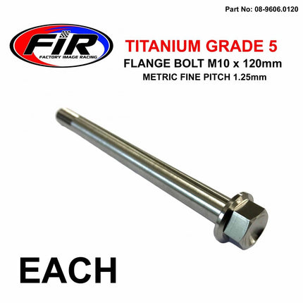Titanium GR5 Bolt M10 x 120mm Each, Metric Fine 1.25mm / Grade 5, / Aprilia Ref: AP8150310
