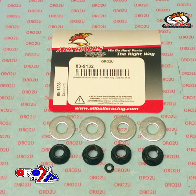 WHEEL NUTS & WASHERS KIT, ALLBALLS 85-1236, Suzuki LT-F4WDX King Quad 300 91-98
