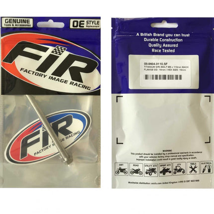 Titanium GR5 Bolt M8 x 110mm Each, Flange OD: 14mm / Hex Size: 10mm, /