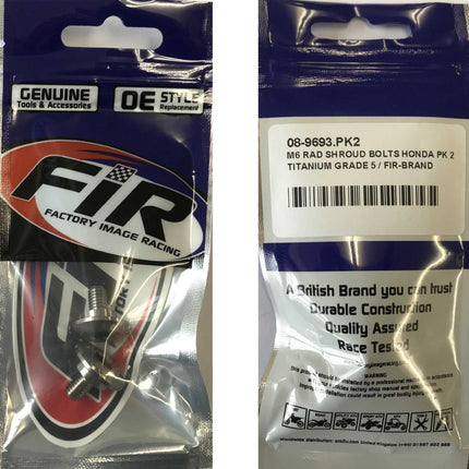 M6 Rad Shroud Bolts Honda Pk 2, Titanium Grade 5 / OEM Ref: 90103-MKE-A00