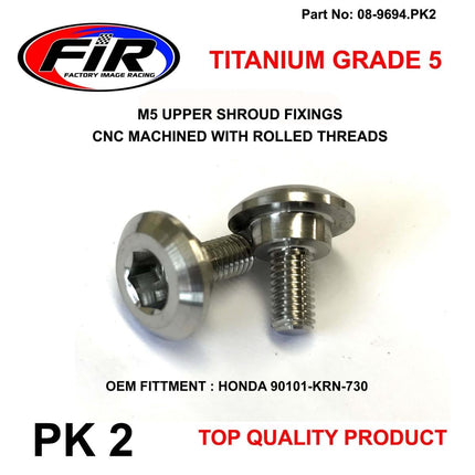 M5 Rad Shroud Bolts Honda Pk 2, Titanium Grade 5 / OEM Ref: 90101-KRN-730