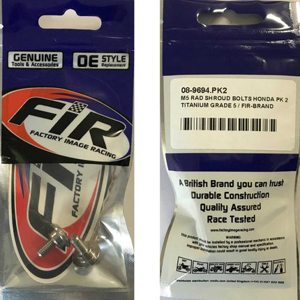 M5 Rad Shroud Bolts Honda Pk 2, Titanium Grade 5 / OEM Ref: 90101-KRN-730