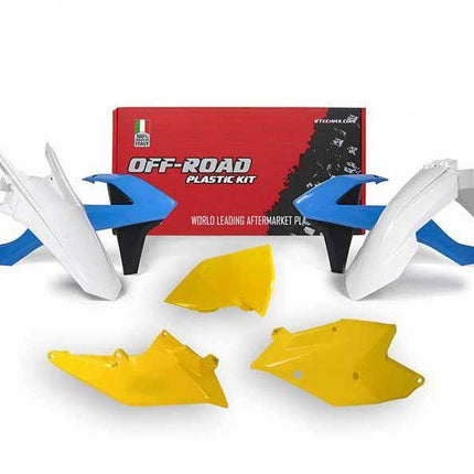 Plastic KIT/5 17-19 Exc/exc-f Vintage Kit, Light Blue,yellow And White, Rtech R-KITKTM-CL0-417