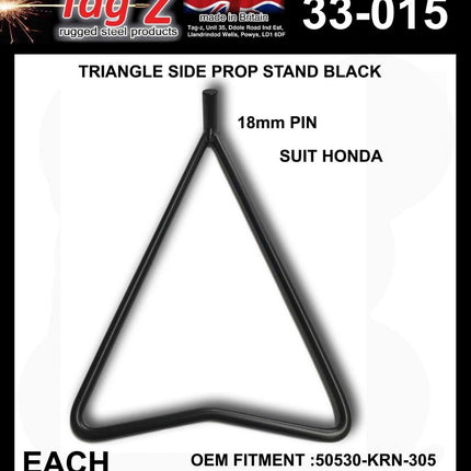 Triangle Side Prop Stand Black, Honda 50530-KRN-305 2002>2019