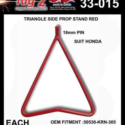 Triangle Side Prop Stand Red, Honda 50530-KRN-305 2002>2019
