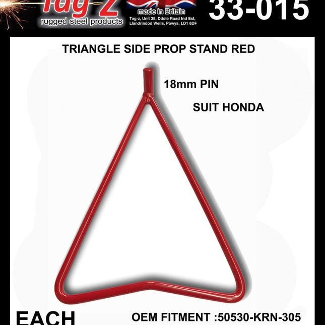 Triangle Side Prop Stand Red, Honda 50530-KRN-305 2002>2019