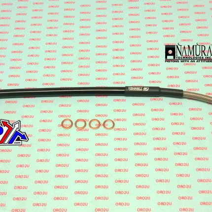 Hose Rear Brake Silver / Black KX65 2012-25, Venhill K02-2-031/P-CL