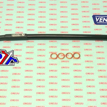 Hose Rear Brake Silver / Black KX85 2012-25, Venhill K02-2-006/P-CL, 43095-0670
