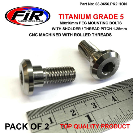 Titanium GR5 M8x1.25x16mm PK2, Honda Peg Mount Bolts, / 90110-MEN-B10