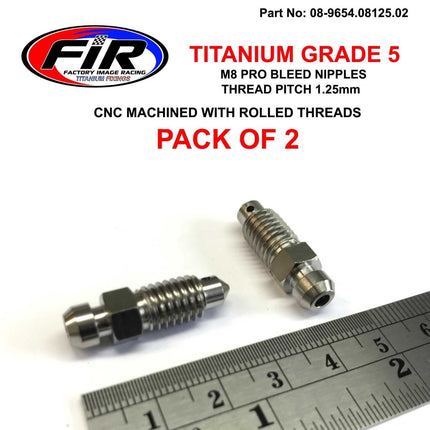 Titanium GR5 M8x1.25mm Bleed Nipple, Pack Of 2 / 43352-568-003 61013020100, / 36Y-W0048-00