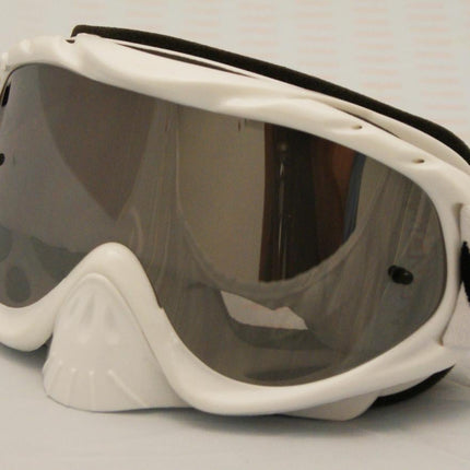 Rnr Hybrid White Mirrored Lens, White Goggle, GH22M, Mirrored Lens