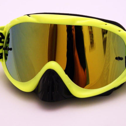 Rnr Hybrid Psycho Yel Mirrored Lens, Psycho Yellow Goggle, GH61M, Mirrored Lens