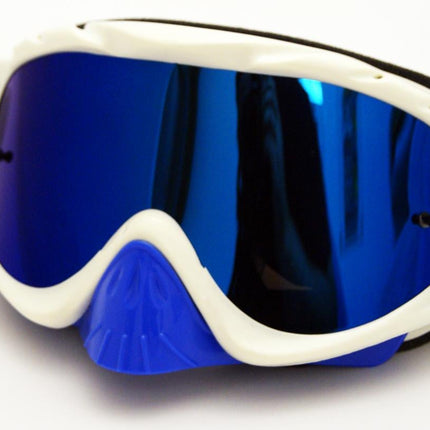Rnr Hybrid White/blue Mirrored Lens, White/blue Limited Edition Goggle, GH224M, Mirrored Lens