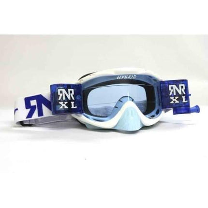 Rnr Hybrid White/blue Xl Roll & Tear Off, White/blue Limited Edition Goggle, 36mm Roll Off, GH224XL, Roll & Tear Off