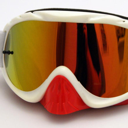 Rnr Hybrid White/red Mirrored Lens, White/red Limited Edition Goggle, GH225M, Mirrored Lens