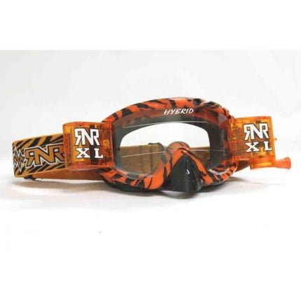 Rnr Hybrid Wild Or/bk Xl Roll & Tear Off, Wild Orange & Black Goggle, 36mm Roll Off, GH366XL, Roll & Tear Off