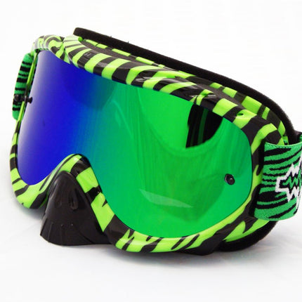 Rnr Hybrid Wild Gn/bk Mirrored Lens, Wild Green & Black Goggle, GH367M, Mirrored Lens