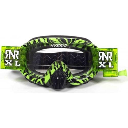 Rnr Hybrid Wild Gn/bk Xl Roll & Tear Off, Wild Green & Black Goggle, 36mm Roll Off, GH367XL, Roll & Tear Off