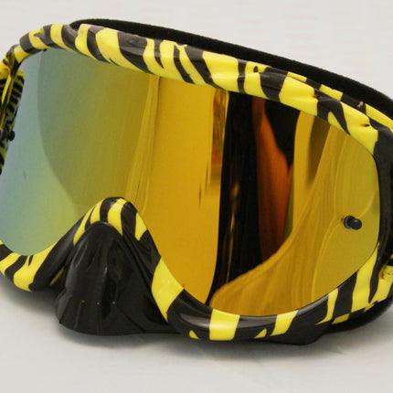 Rnr Hybrid Wild Yl/bk Mirrored Lens, Wild Yellow & Black Goggle, GH368M, Mirrored Lens