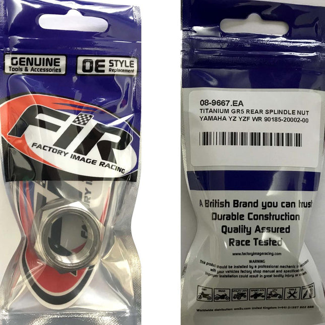 Titanium GR5 Rear Spindle Nut, M20x1.50 Yam Kaw 90185-20002, Each / / 92210-0939