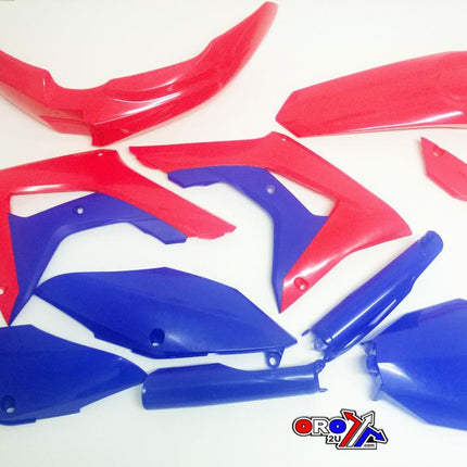 Plastic Kit B/r CRF250R 19-21 / CRF450R 19-20, Red And Blue P/kit Rtech, R-KITCRF-RSB-519