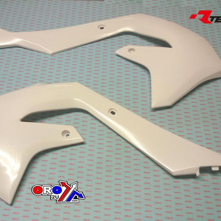 Radiator Scoops 2019-23 KX450F White, Rtech R-CVKXFBN0019