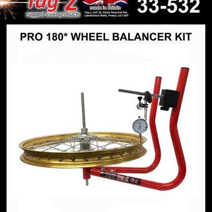 Tag-z Pro 180* Wheel Balancer Kit, Red, (flat Packed In Tag-z Box)