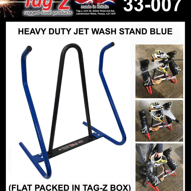Tag-z H/D Jet Wash Stand Blue, Boot Helmet Goggle Wash Stand, (flat Packed In Tag-z Box)