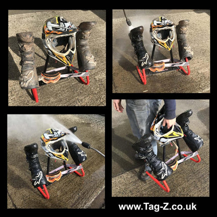 Tag-z H/D Jet Wash Stand Blue, Boot Helmet Goggle Wash Stand, (flat Packed In Tag-z Box)