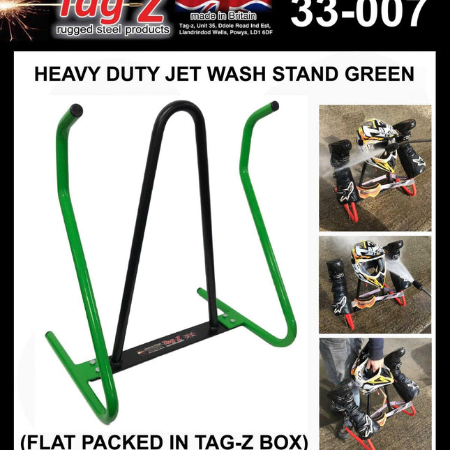 Tag-z H/D Jet Wash Stand Green, Boot Helmet Goggle Wash Stand, (flat Packed In Tag-z Box)