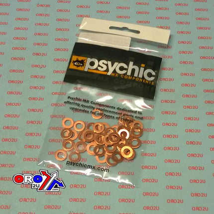 Copper Washer M6 PACK/50, Size ID 6.50 x OD 12 x Thick 1.20mm, Psychic MC-09781