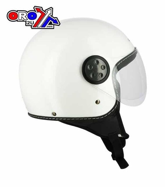 Helmet Road 56 Small White, Half Jet Visor Osone, DOS2G1002