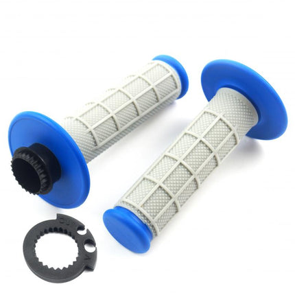 Lock On Grip Set 03-15 KTM Husq, Half Waffle Soft Grey/blue, Odi Style, FIR