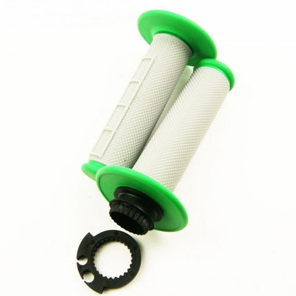 Lock On Grip Set 03-15 KTM Husq, Half Waffle Soft Grey/green, Odi Style, FIR