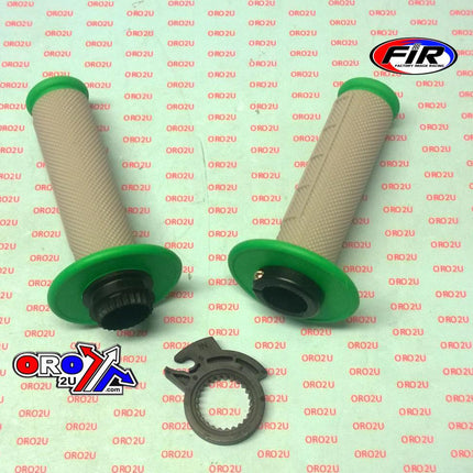 Lock On Grip Set 98-19 Kawasaki, Half Waffle Soft Grey/green, Odi Style, FIR