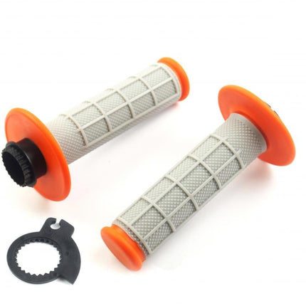 Lock On Grip Set 50 65 KTM Husq, Half Waffle Soft Grey/orange, Odi Style, FIR