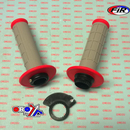 Lock On Grip Set KTM Husq Honda, Half Waffle Soft Grey/red, Odi Style, FIR