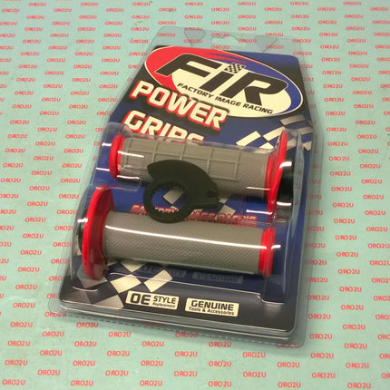 Lock On Grip Set KTM Husq Honda, Half Waffle Soft Grey/red, Odi Style, FIR