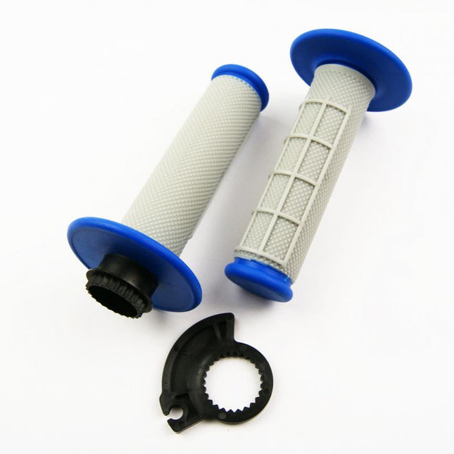 Lock On Grip Set KTM Husq Honda, Half Waffle Soft Grey/blue, Odi Style, FIR