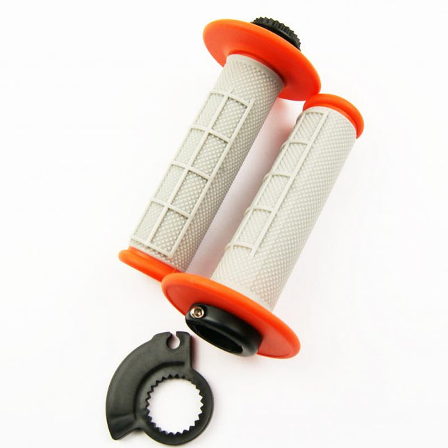 Lock On Grip Set KTM Husq Honda, Half Waffle Soft Grey/orange, Odi Style, FIR
