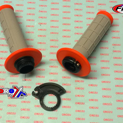 Lock On Grip Set KTM Husq Honda, Half Waffle Soft Grey/orange, Odi Style, FIR
