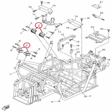 Engine Motor Mount YXM700 Viking, YXR700 Rhino, Bronco AT-09657, 5B4-21485-01-00