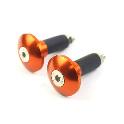 Orange Handlebar Bar Plug Ends For 13.5mm - 14mm ID Bore Cnc Aluminium