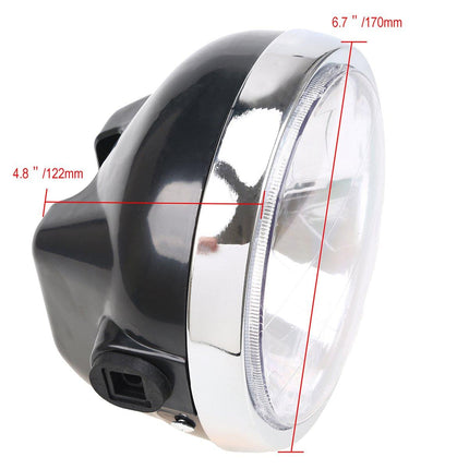 Head Light Unit Round Clear Glass 2002 - 2013 Yamaha YFB125 Type