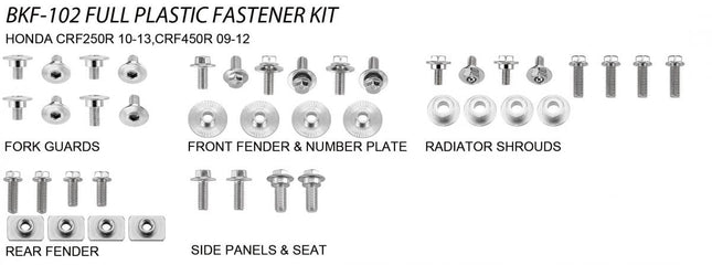 Plastic Bolt Kit Honda Style, Full Plastic Fastener Kit