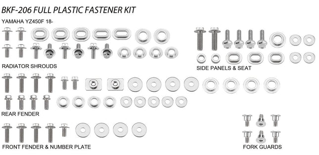 Plastic Bolt Kit Yamaha Style, Full Plastic Fastener Kit