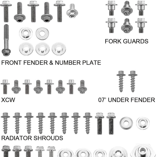 Plastic Bolt Kit KTM Style, Full Plastic Fastener Kit