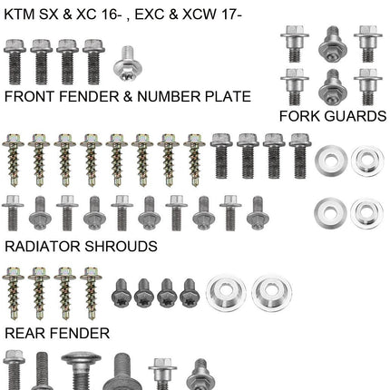 Plastic Bolt Kit KTM Style, Full Plastic Fastener Kit
