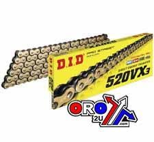 DID 520VX3 Gb 108L X-ring (dj), Chain Gold & Black Links, DID520VXGB108