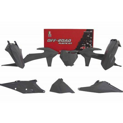Plastic KIT/6 2019-22 KTM Sx/sxf Quantum Grey, Black, Rtech R-KITKTM-GR0-599